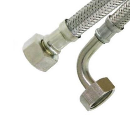 Flexible sanitaire 0.640m F1/2 F3/4-90° DN12 tressé inox