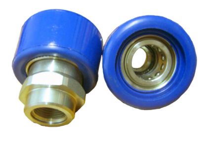 Coupleur femelle à billes AKBO F1/2 inox + protection bleue
