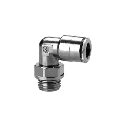 Union coudé 90° pneumatique M1/4 Ø8 laiton