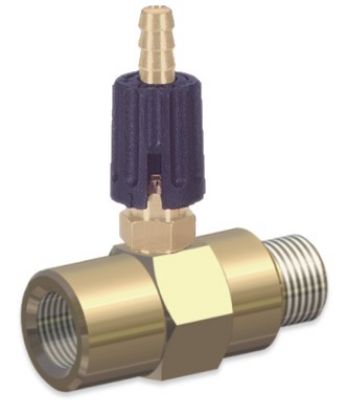 Injecteur détergent réglable F3/8 M3/8 laiton + buse Ø2.1