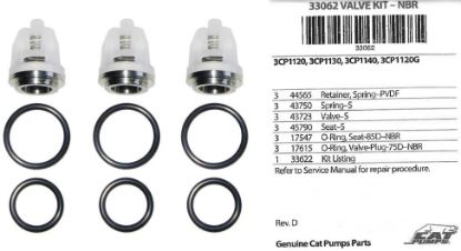 Kit 3 clapets et joints pour pompe CAT 3CP