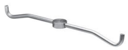 Bras de lavage tournant Ø470 2 porte buses F1/8 0° inox