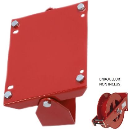 Support pivotant pour enrouleur auto 20 m en 1/2 acier rouge