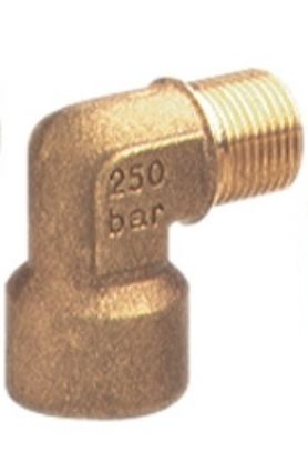 Coude 90° HP MBSP3/8 F1/4 laiton