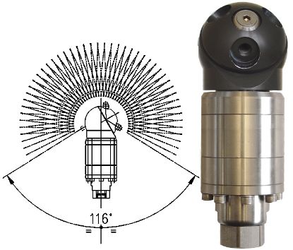 Tête de lavage A42R 160 Bar 40 l/min F1/2 3 porte buses F1/8 inox