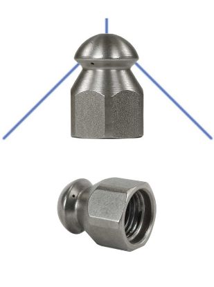 Buse canalisation 3 jets arrière+1 avant F1/4 HP 05 inox