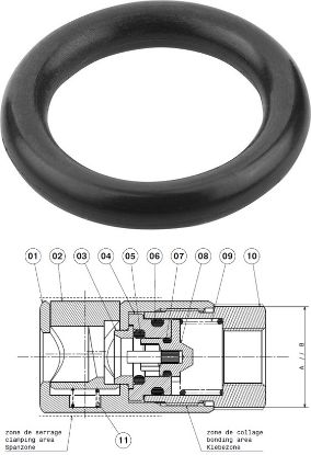 Joint EPDM pour coupleur femelle STAUBLI RBE08