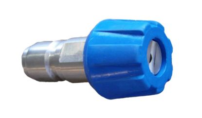 Coupleur mâle AKBO inox et buse 1515 + protection bleue