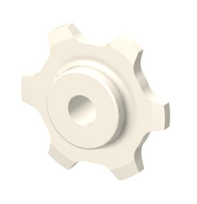 Pignon 6 dents au pas de 63.5 mm Ø25 lisse nylon