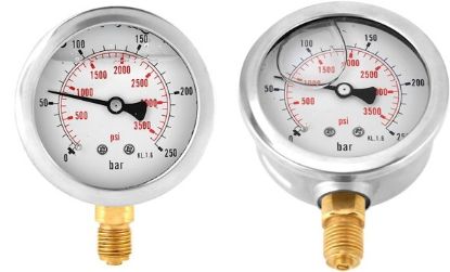 Manomètre liquide radial 0-100 Bar Ø63 M1/4