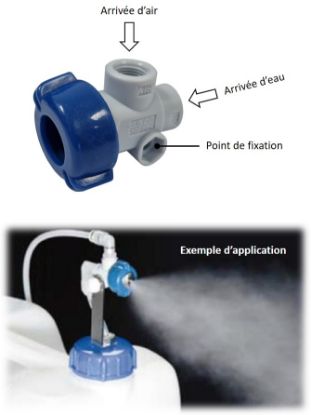 Porte buse pulvérisation QUICK MINI FOGGER F1/8 polypropylène