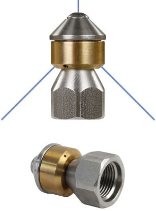 Buse canalisation rotative 3 jets ar+1 av F3/8 HP 18 inox