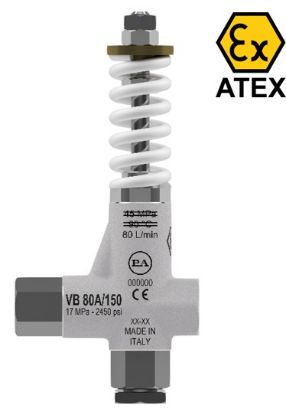 By-pass VB80A ATEX 170 Bar 80 l/min F1/2 F1/2 inox