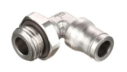 Coude 90° pneumatique M1/8 Ø4 laiton nickelé