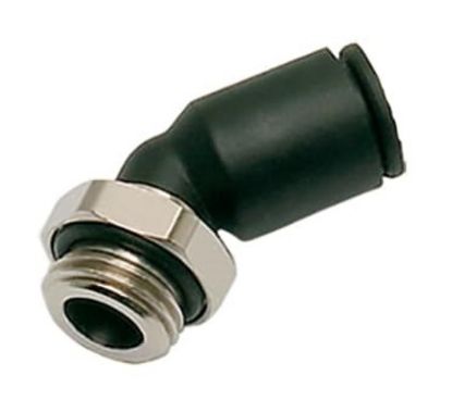 Coude 45° pneumatique M1/4 Ø8 laiton nickelé