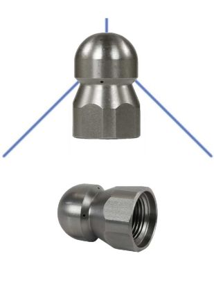 Buse canalisation 4 jets arrière+1 avant F3/8 HP 065 inox