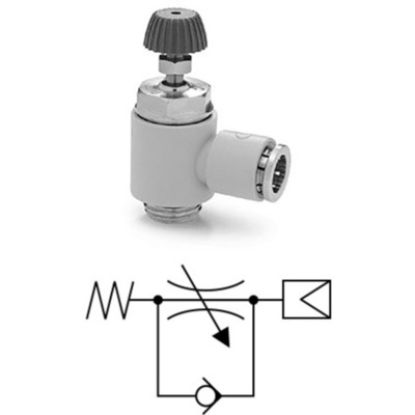 Limiteur de débit unidirectionnel Ø8 M1/4