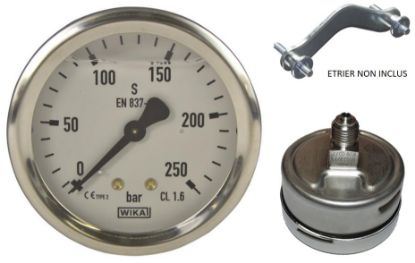 Manomètre liquide axial 0-16 Bar Ø63 M1/4 inox