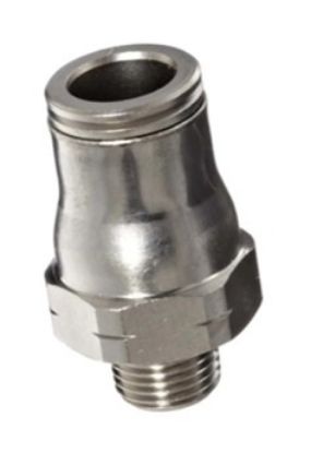 Raccord droit pneumatique M1/8 Ø4 laiton nickelé