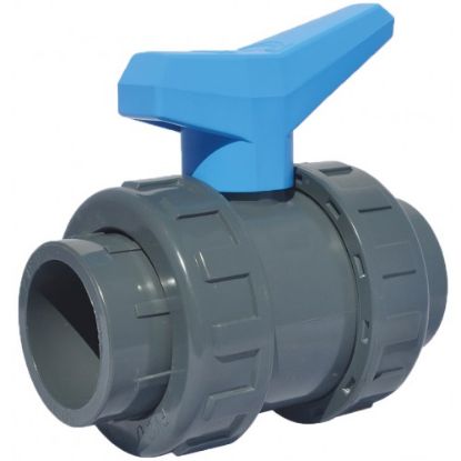Vanne à sphère BP poignée papillon DN40 Ø50 PVC