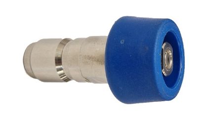 Coupleur mâle AKBO inox et buse 2525 + protection nylon bleue