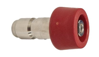 Coupleur mâle AKBO inox et buse 1550 + protection nylon rouge