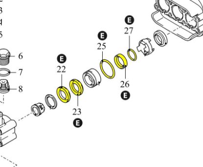 Kit joints de piston Ø15 pour pompe ANNOVI REVERBERI RSV