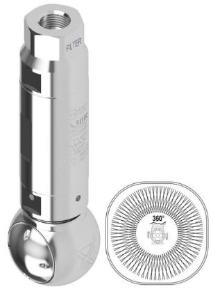 Tête de lavage A30R 160 Bar 25 l/min F1/2 4 porte buses FM4 inox