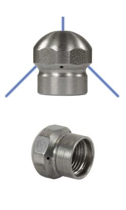 Buse canalisation 3 jets arrière+1 avant F1/8 HP 04 inox