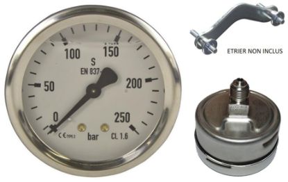 Manomètre liquide axial 0-16 Bar Ø63 M1/4 inox