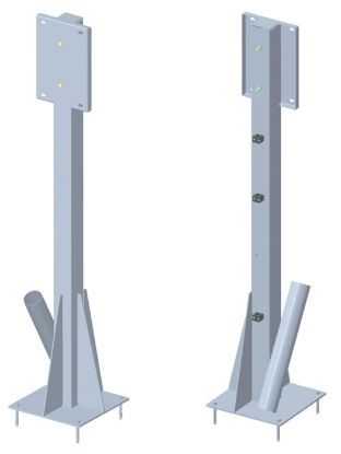 Poteau inox support enrouleur auto 20m (prédisposition support pivotant)