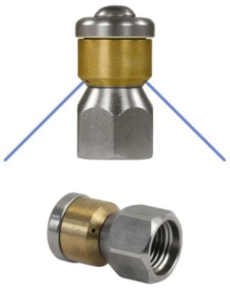 Buse canalisation rotative 3 jets arrière F1/8 HP 045 inox