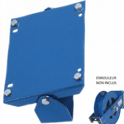 Support pivotant pour enrouleur auto 20 m en 1/2 acier bleu